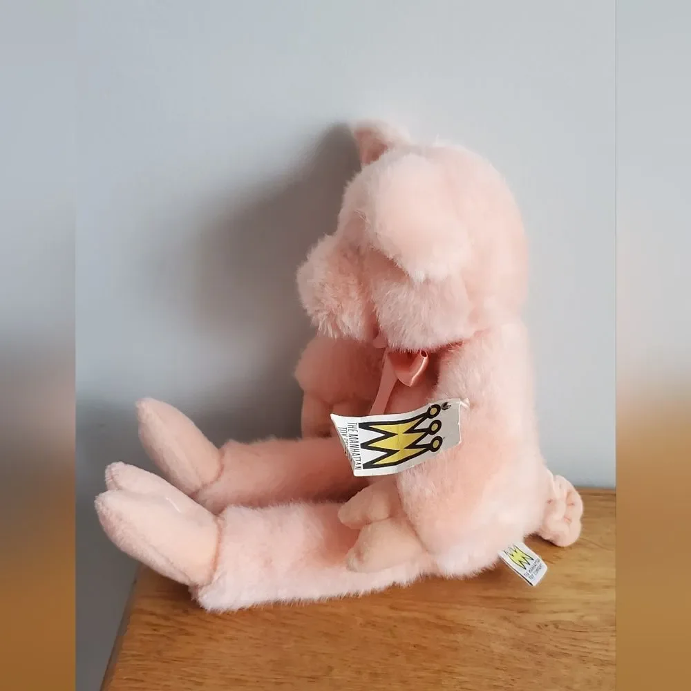 Manhattan Toy Company Soft Pink Plush Pig Toy New Old Stock